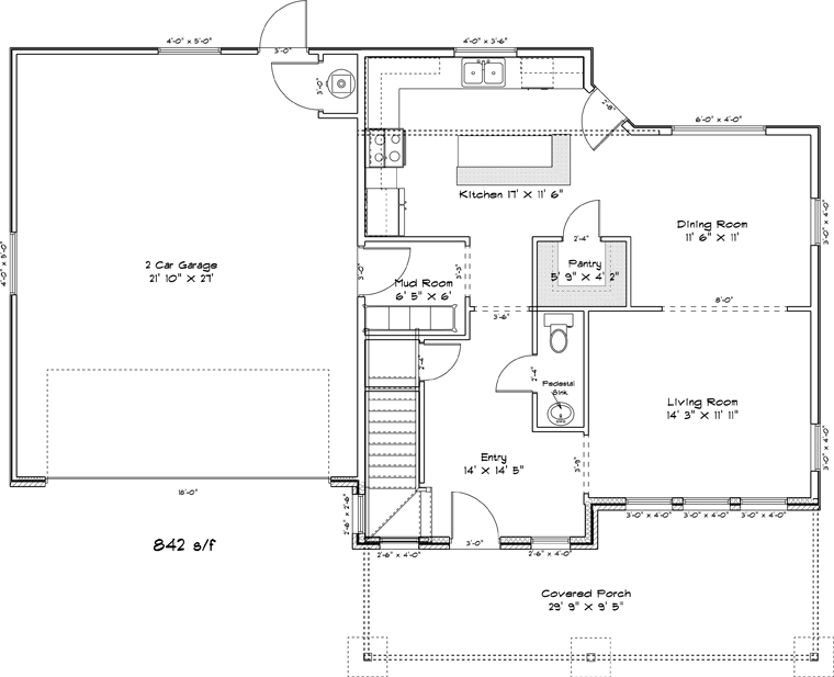 House Plan 50429 Level One