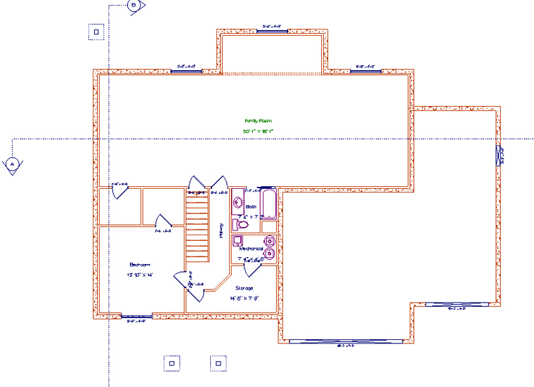 House Plan 50441 Lower Level