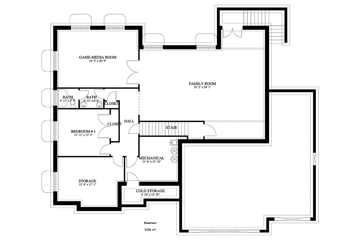 House Plan 50451 Lower Level