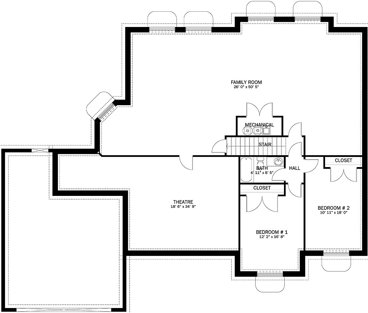 House Plan 50453 Lower Level