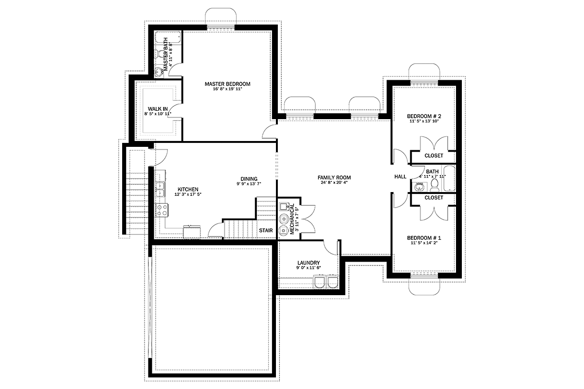 House Plan 50461 Lower Level