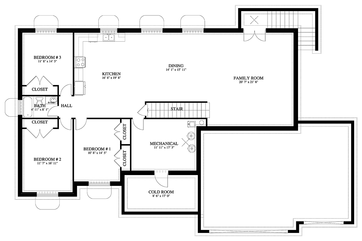 House Plan 50469 Lower Level