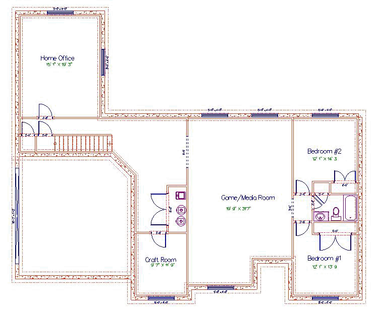 House Plan 50477 Lower Level