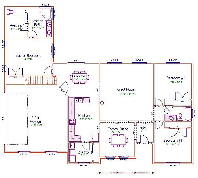 House Plan 50477 Level One