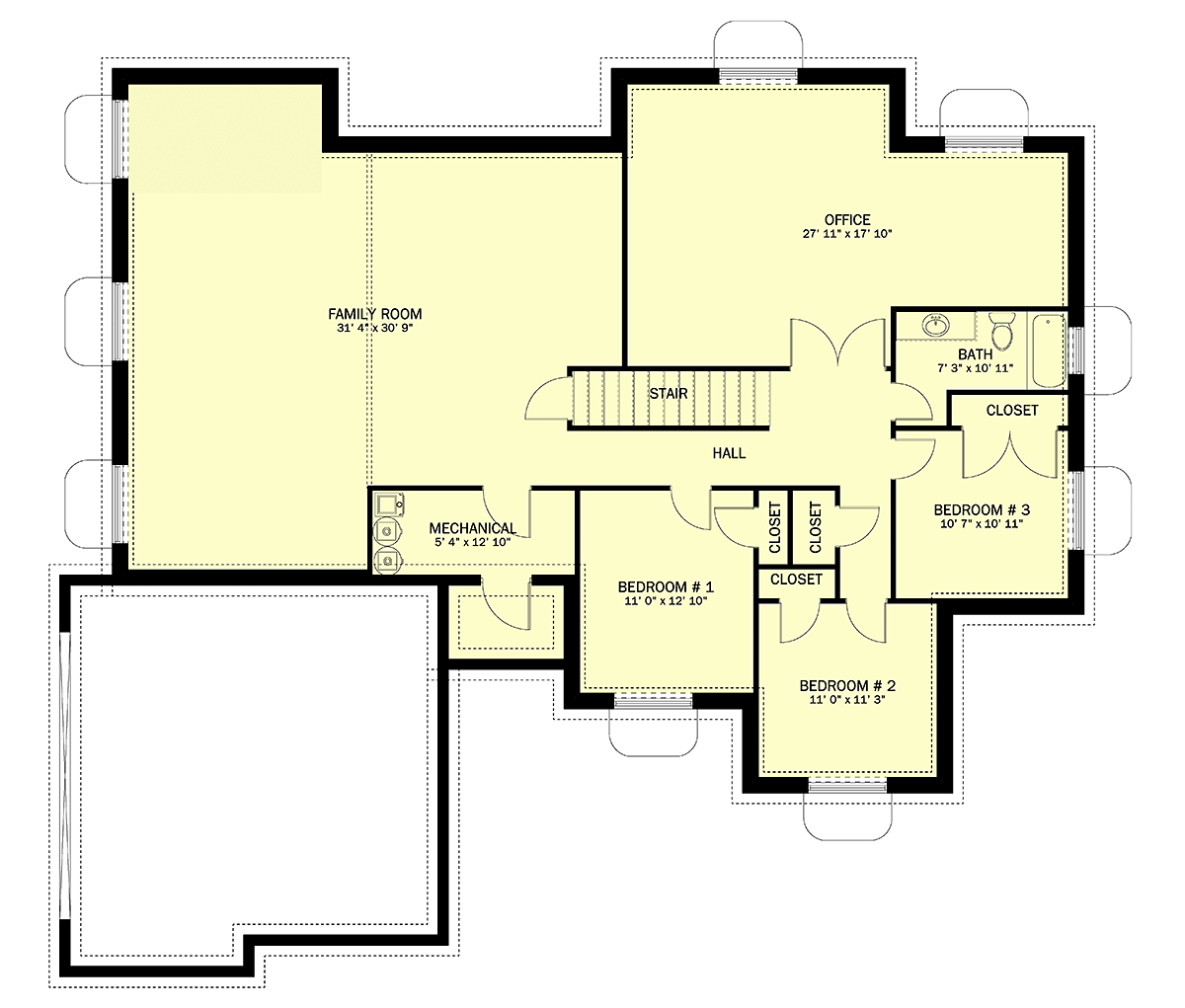 House Plan 50496 Lower Level