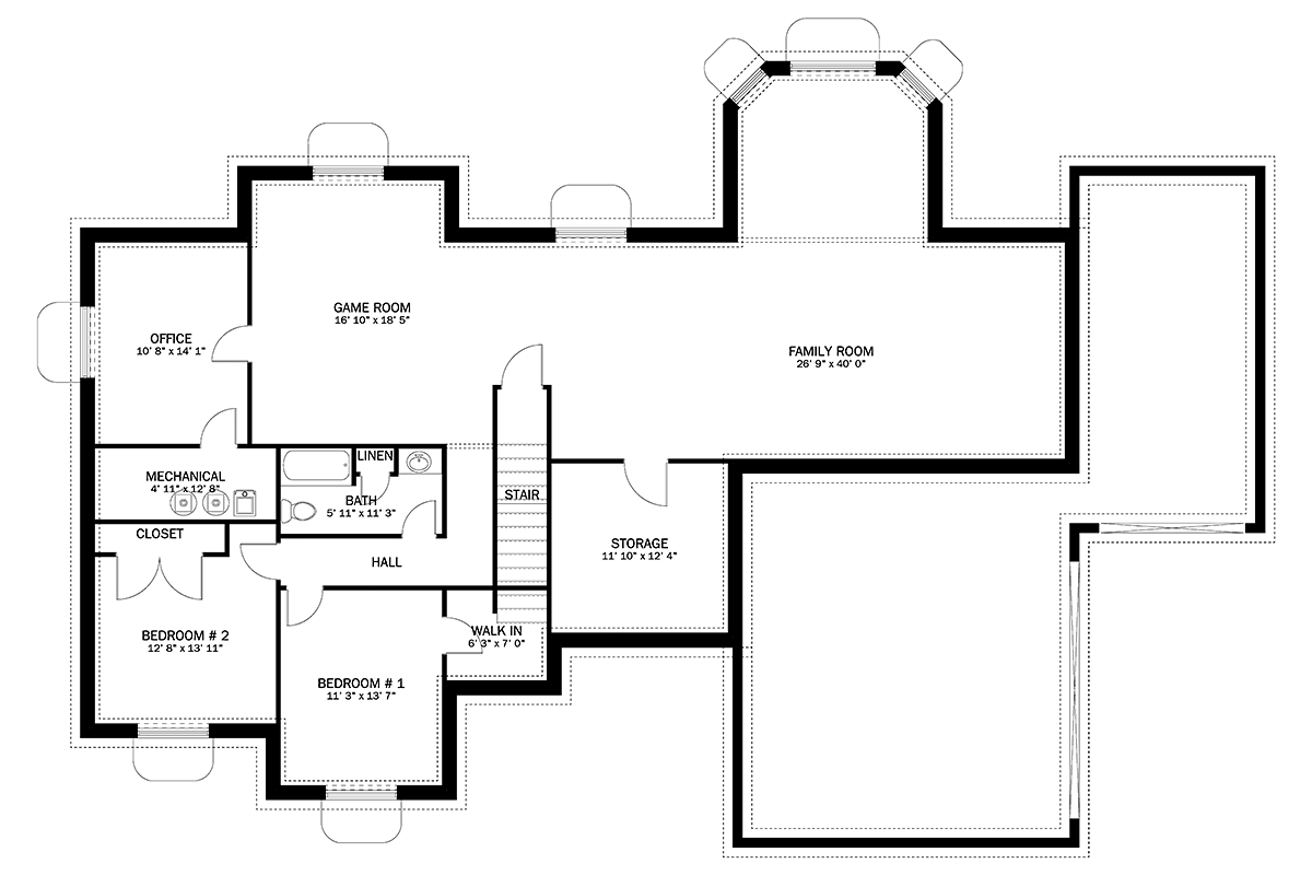House Plan 50498 Lower Level