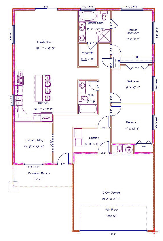 House Plan 50519 Level One