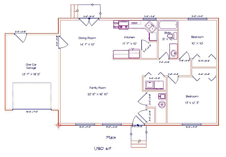 House Plan 50522 Level One