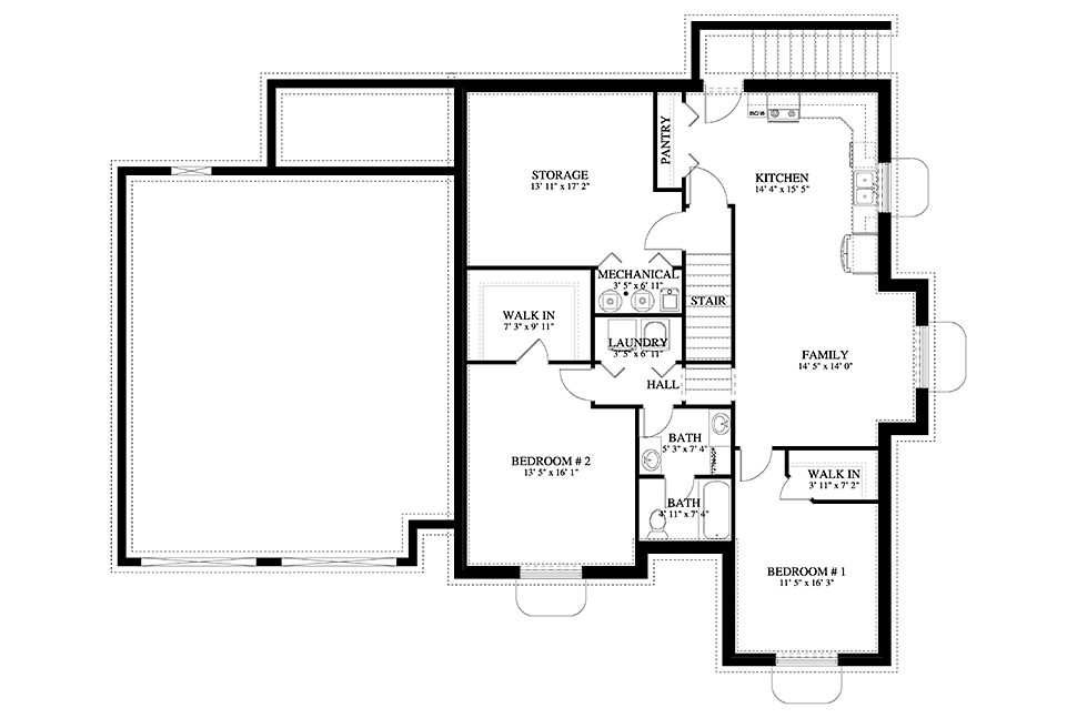 House Plan 50532 Lower Level