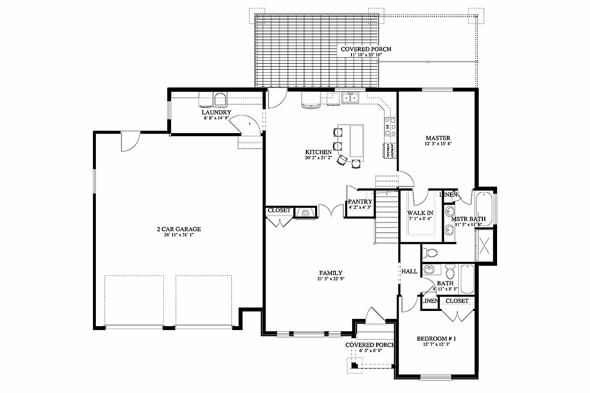 House Plan 50532 Level One