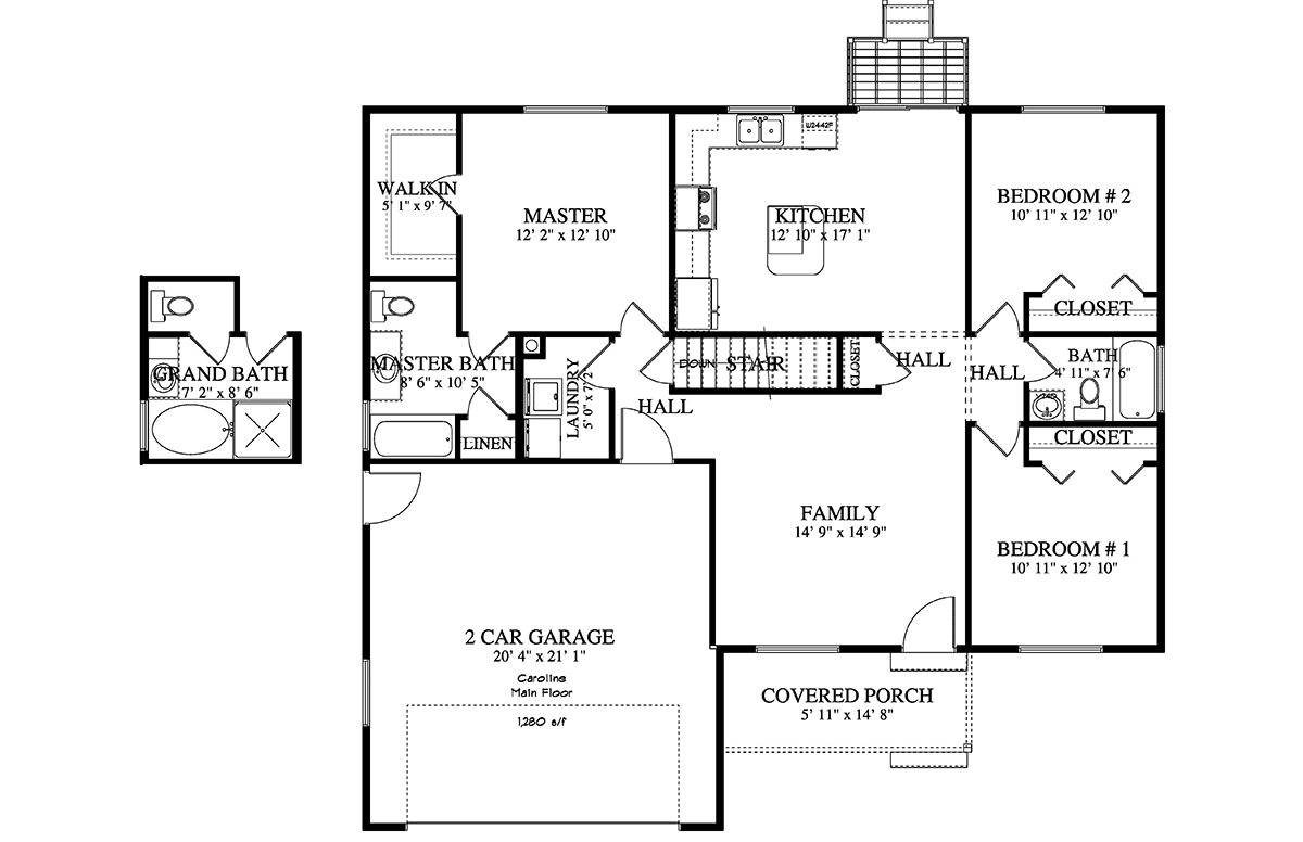 House Plan 50534 Level One