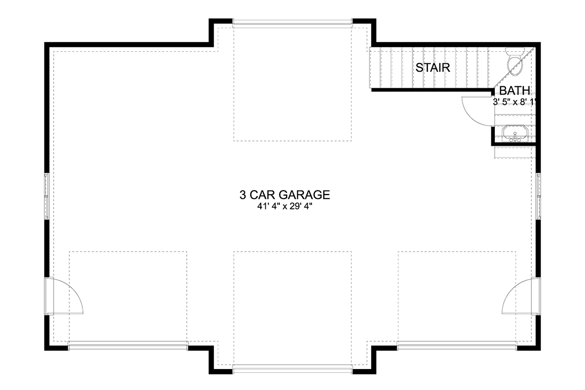 Garage-Living Plan 50539 Level One