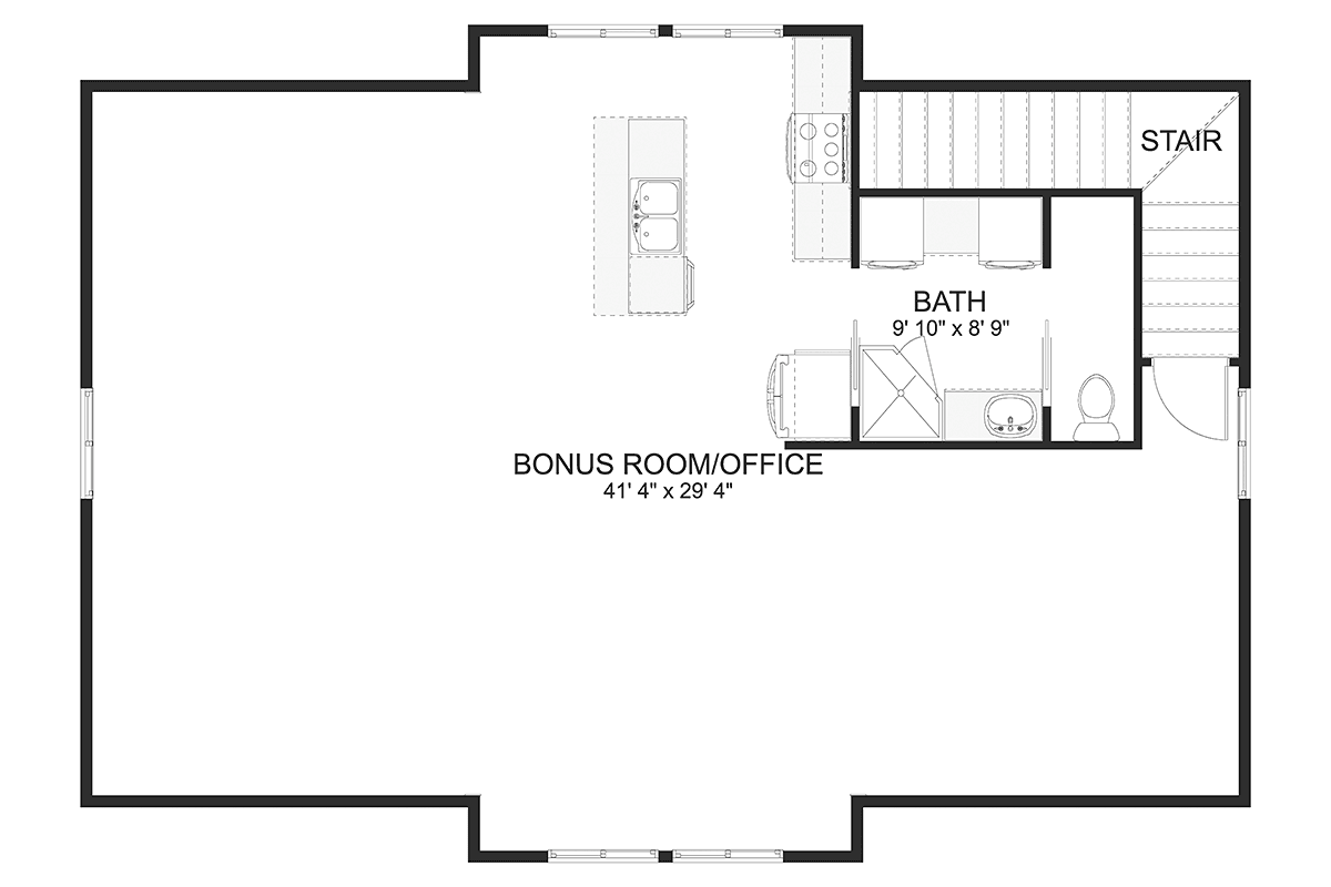Garage-Living Plan 50539 Level Two