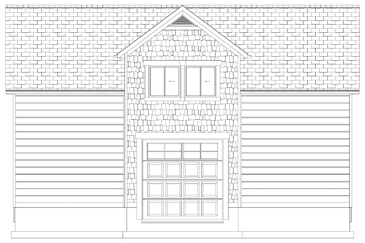 Garage-Living Plan 50539 Rear Elevation