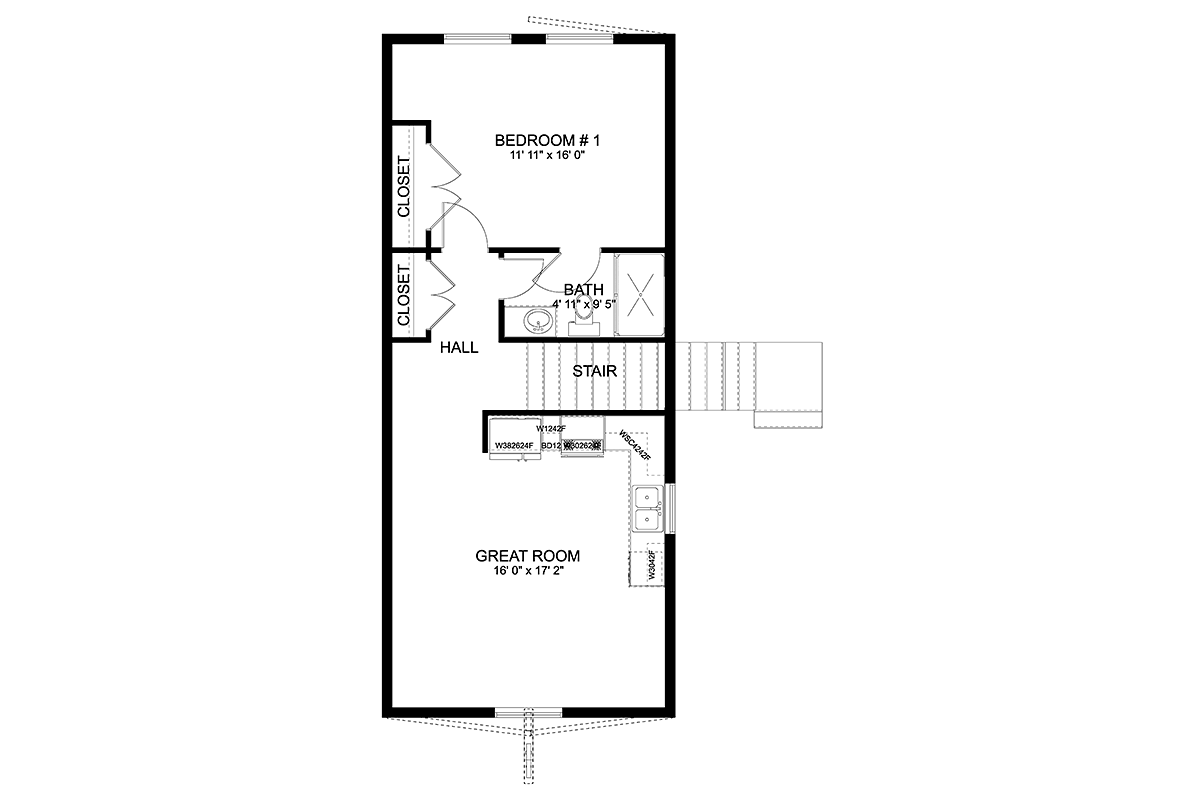 Garage-Living Plan 50548 Level Two