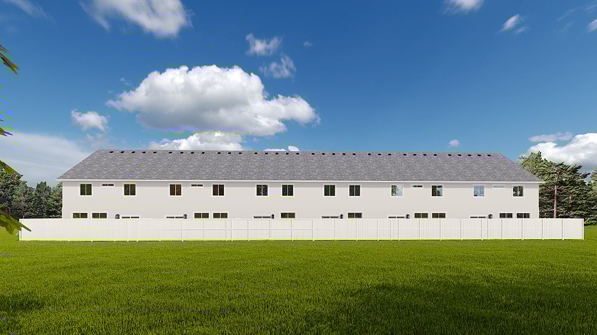 Country, Farmhouse, Traditional Plan with 3774 Sq. Ft., 6 Bedrooms, 6 Bathrooms, 3 Car Garage Rear Elevation