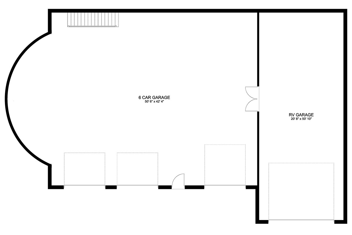 Garage Plan 50558 - 7 Car Garage Apartment Level One