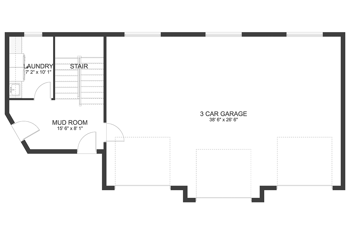 Garage-Living Plan 50563 Level One