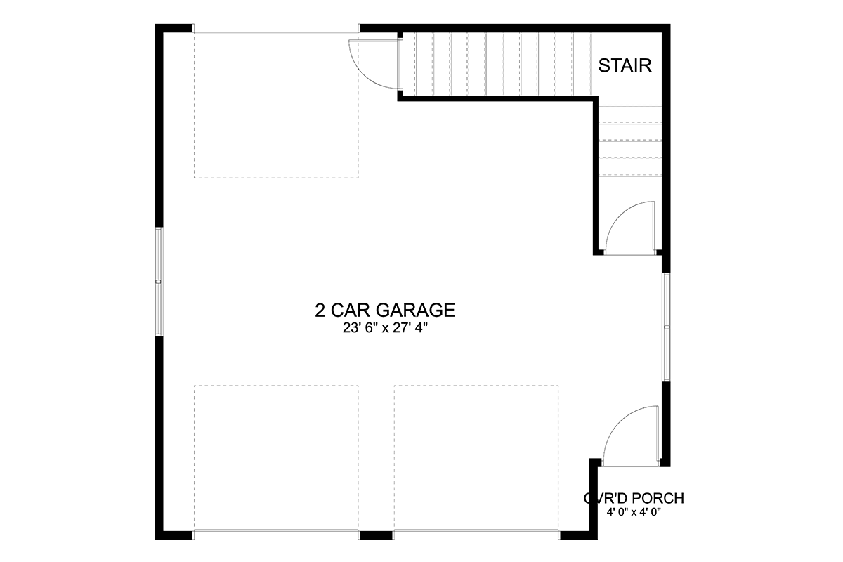 Garage Plan 50564 - 2 Car Garage Apartment Level One