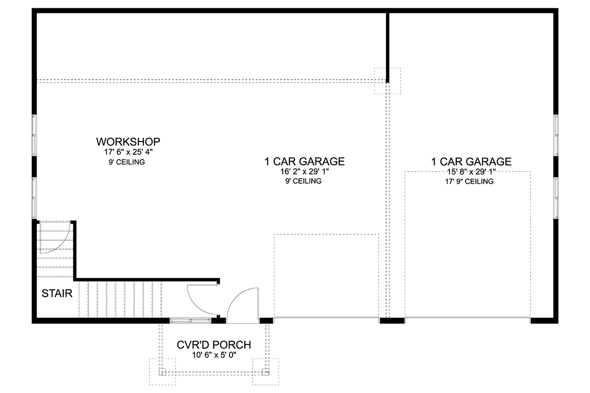 Garage-Living Plan 50567 Level One
