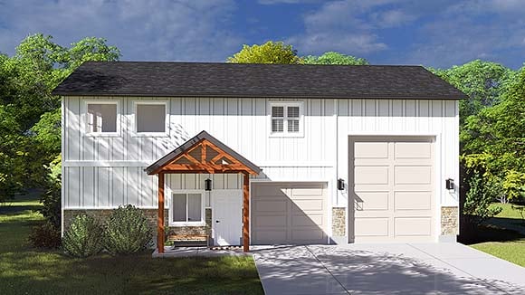 Garage-Living Plan 50567