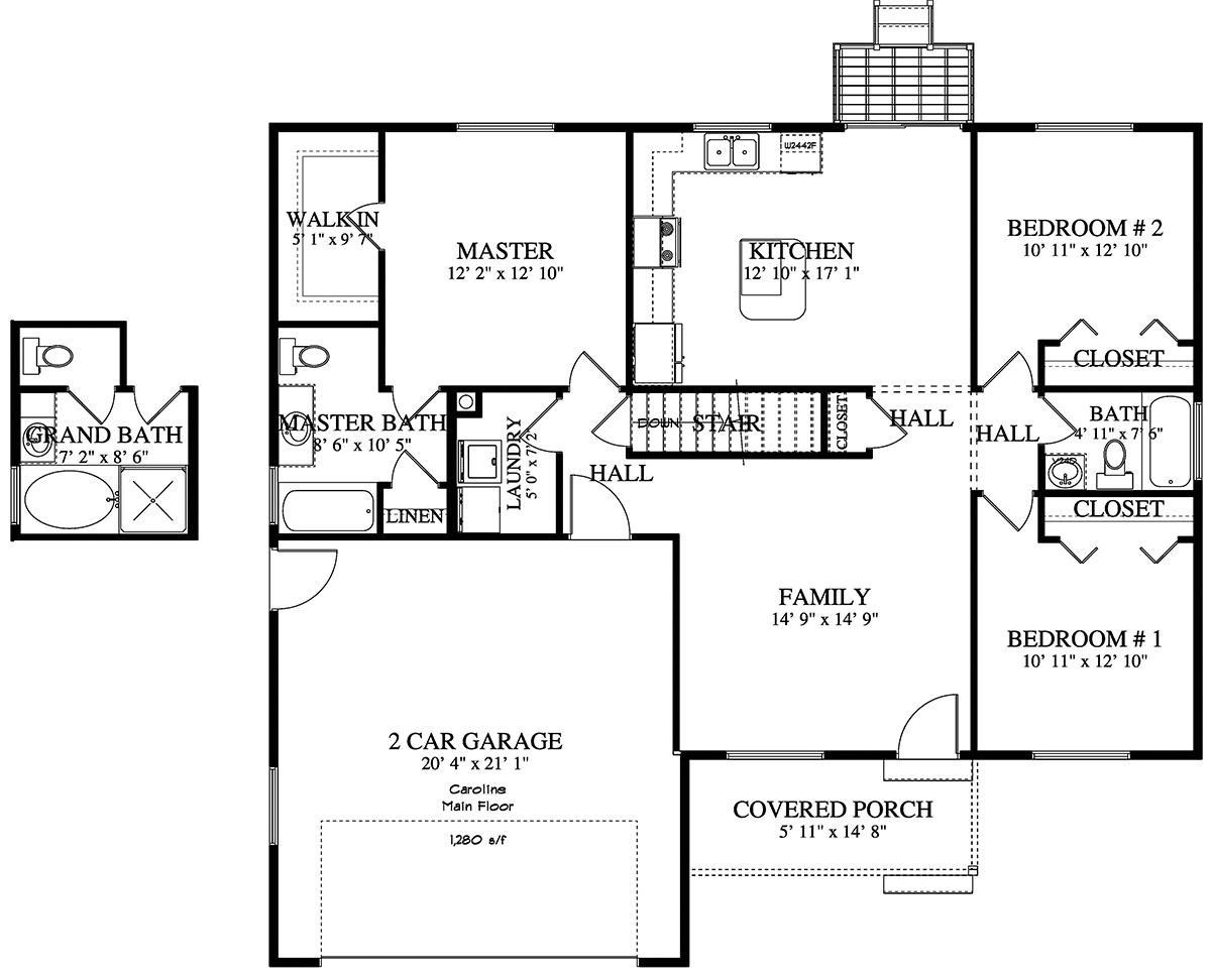 House Plan 50568 Level One