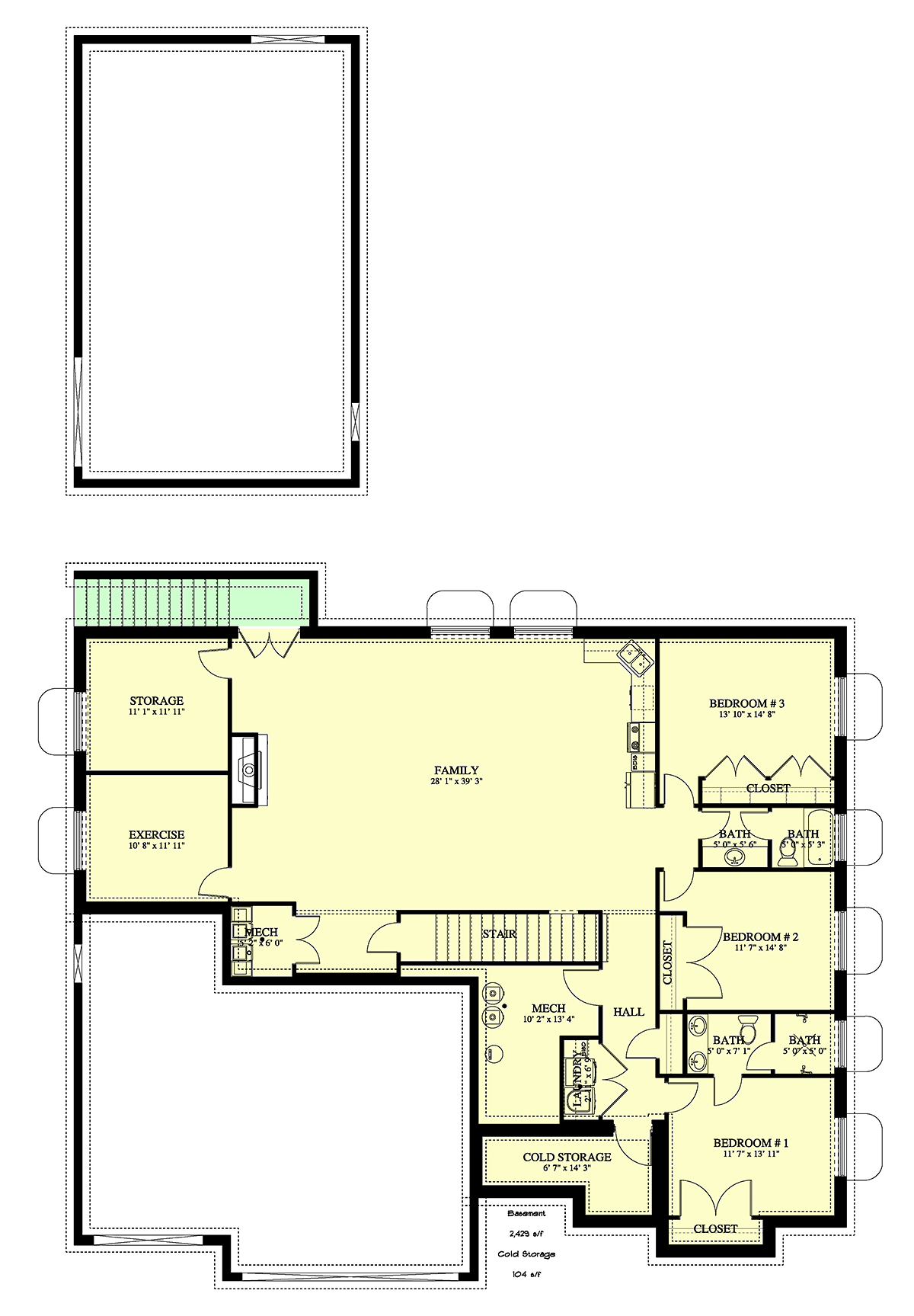 House Plan 50573 Lower Level