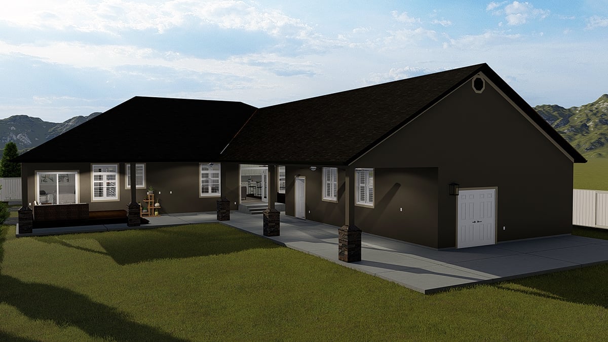 House Plan 50573 Rear Elevation