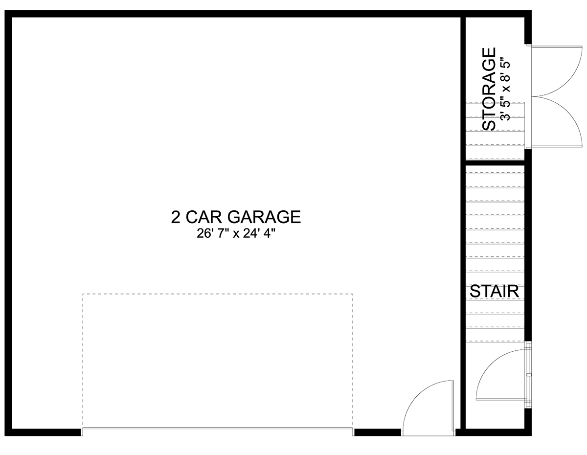 Garage Plan 50579 - 2 Car Garage Apartment Level One
