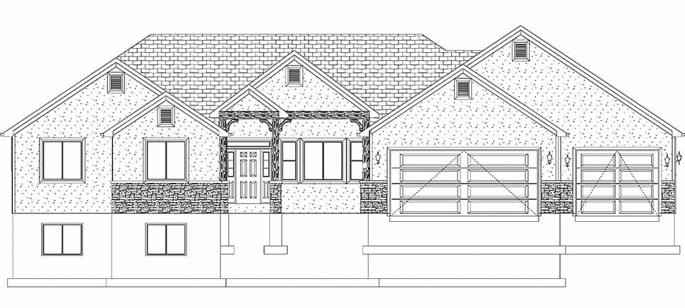 Craftsman, New American Style, Traditional Plan with 4490 Sq. Ft., 5 Bedrooms, 4 Bathrooms, 3 Car Garage Picture 33