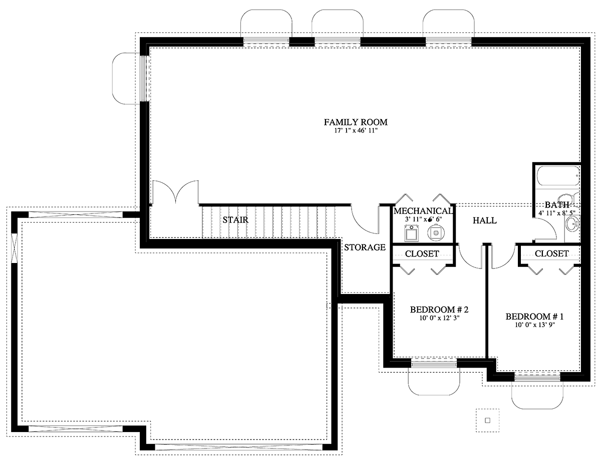 House Plan 50584 Lower Level