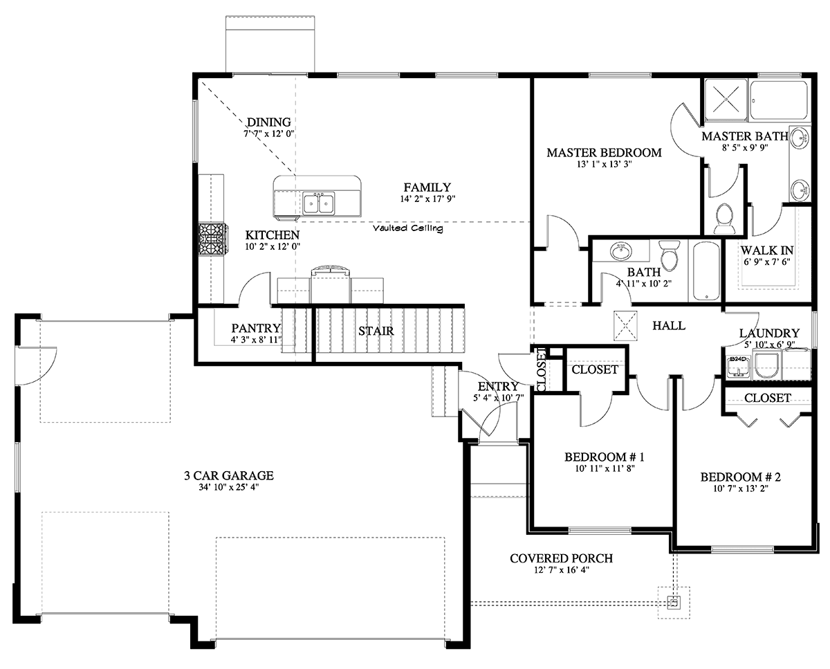 House Plan 50584 Level One