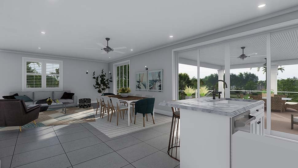 Cottage, Craftsman, Traditional Plan with 1305 Sq. Ft., 1 Bedrooms, 3 Bathrooms, 2 Car Garage Picture 11