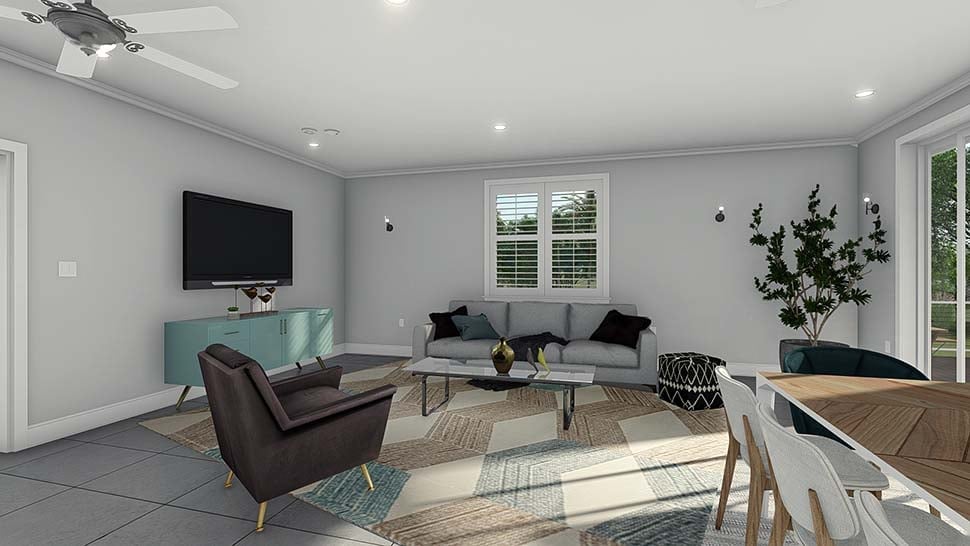 Cottage, Craftsman, Traditional Plan with 1305 Sq. Ft., 1 Bedrooms, 3 Bathrooms, 2 Car Garage Picture 14