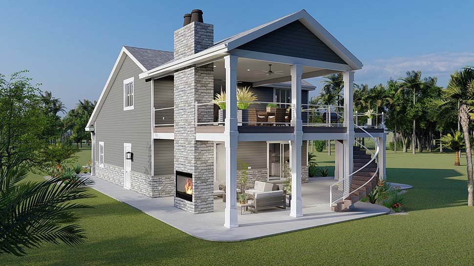 Cottage, Craftsman, Traditional Plan with 1305 Sq. Ft., 1 Bedrooms, 3 Bathrooms, 2 Car Garage Picture 5