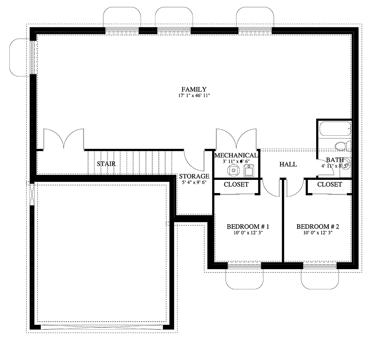 House Plan 50586 Lower Level