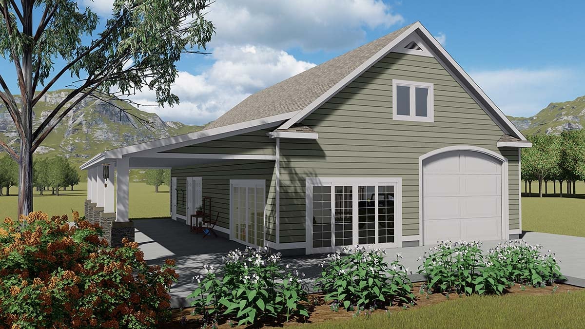 Country, Traditional Plan with 434 Sq. Ft., 1 Bedrooms, 2 Bathrooms, 3 Car Garage Picture 3