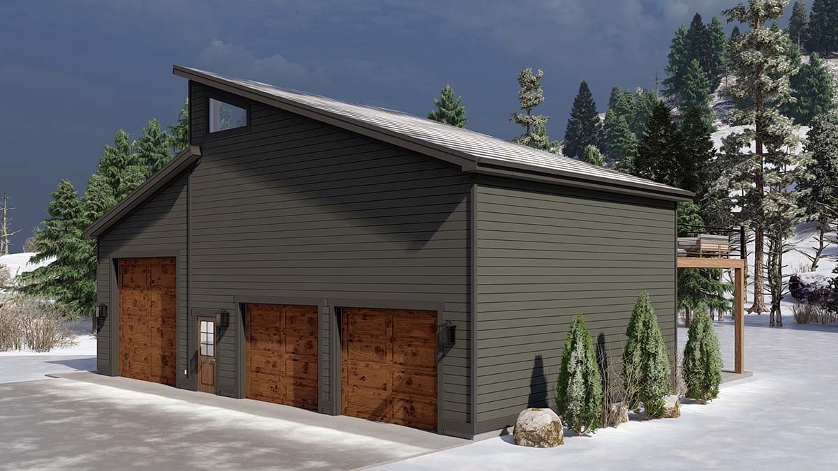 Contemporary, Modern Plan with 909 Sq. Ft., 1 Bedrooms, 2 Bathrooms, 3 Car Garage Picture 2