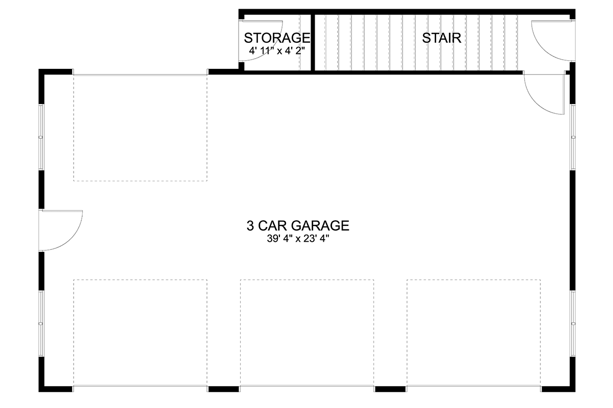 Garage Plan 50594 - 3 Car Garage Apartment Level One