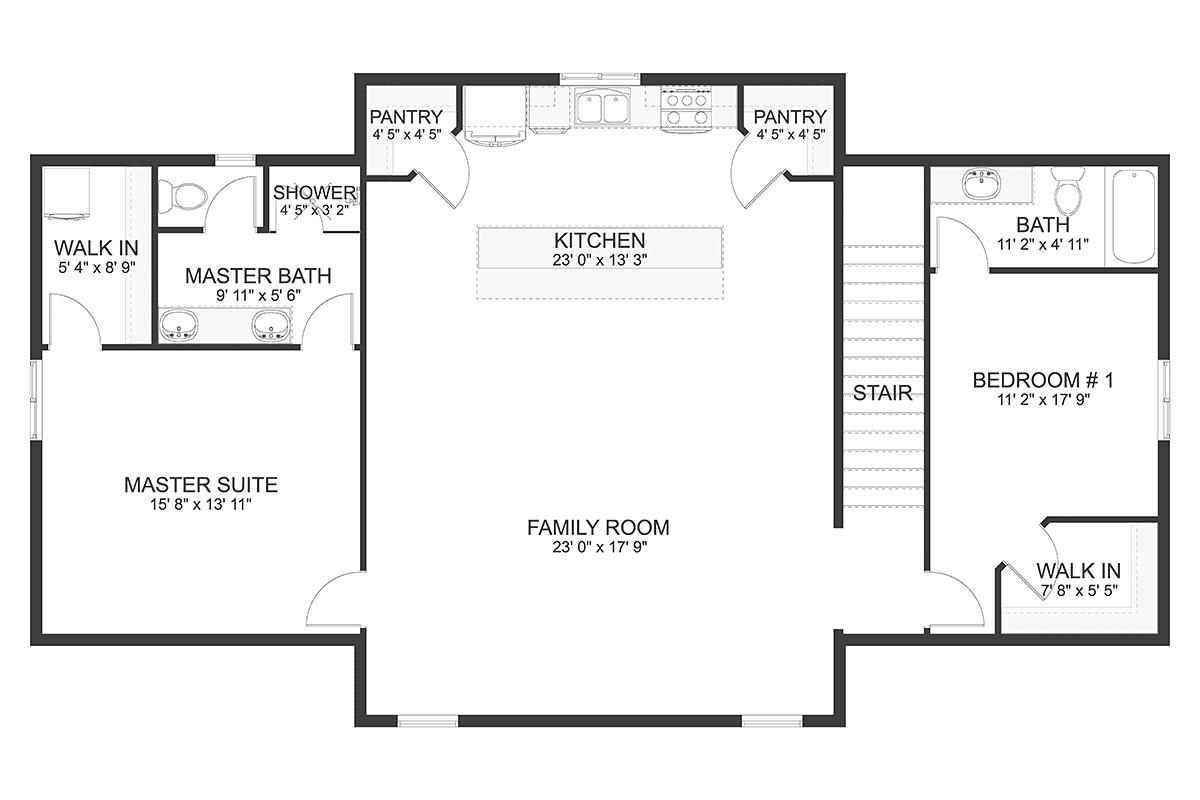 Garage-Living Plan 50596 Level Two