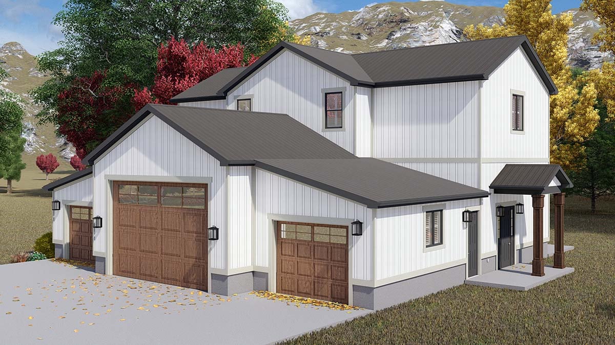 Barndominium, Country, Farmhouse, New American Style Plan with 2249 Sq. Ft., 2 Bedrooms, 3 Bathrooms, 2 Car Garage Picture 2
