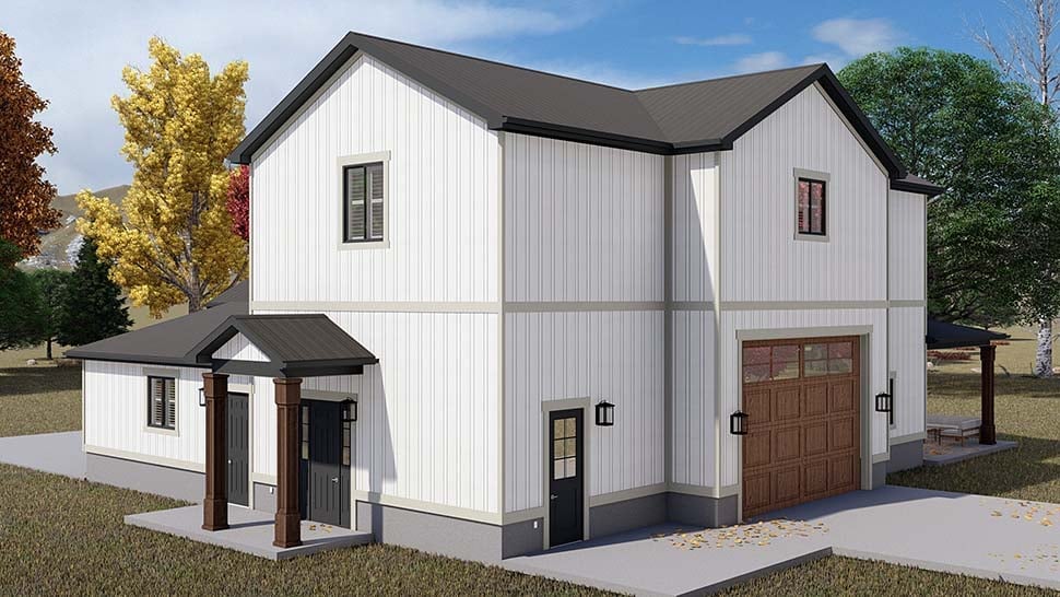 Barndominium, Country, Farmhouse, New American Style Plan with 2249 Sq. Ft., 2 Bedrooms, 3 Bathrooms, 2 Car Garage Picture 4