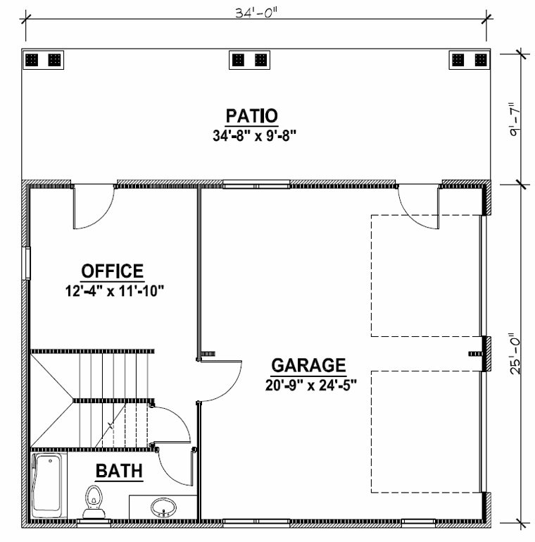 Garage Plan 50607 - 2 Car Garage Level One