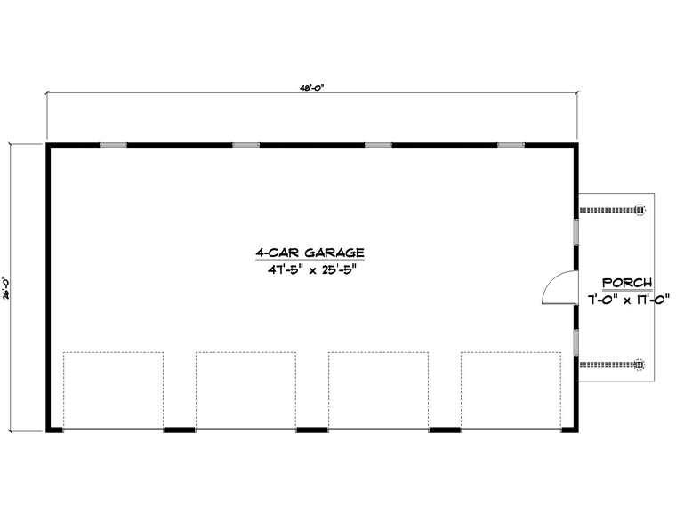 Garage Plan 50608 - 4 Car Garage Level One