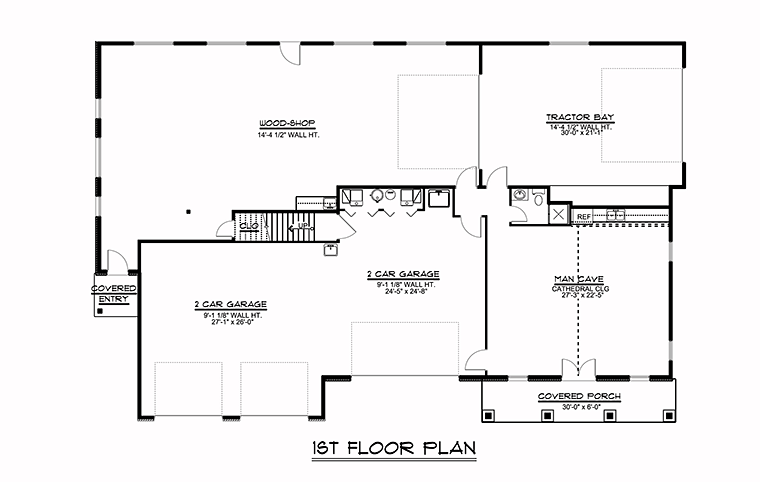 Garage Plan 50763 - 4 Car Garage Apartment Level One