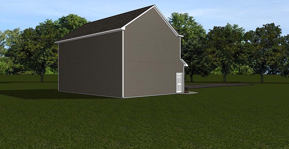 Garage Plan 50792 - 2 Car Garage Apartment Rear Elevation