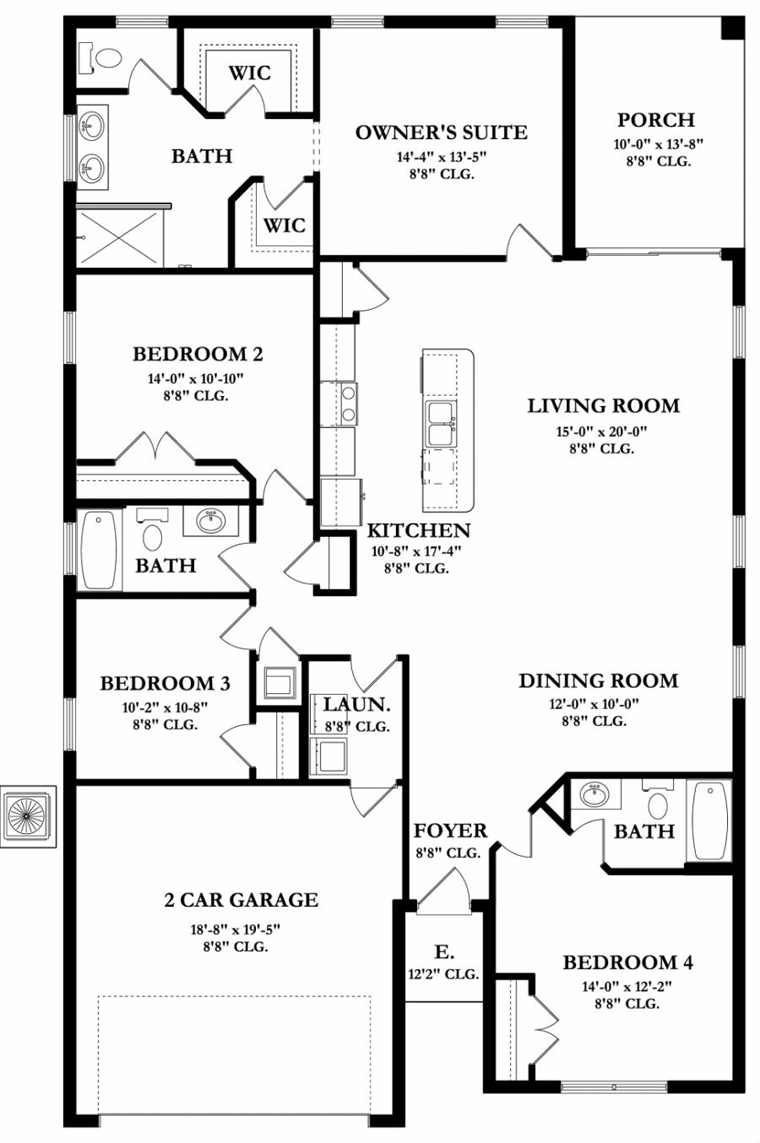House Plan 50852 Level One