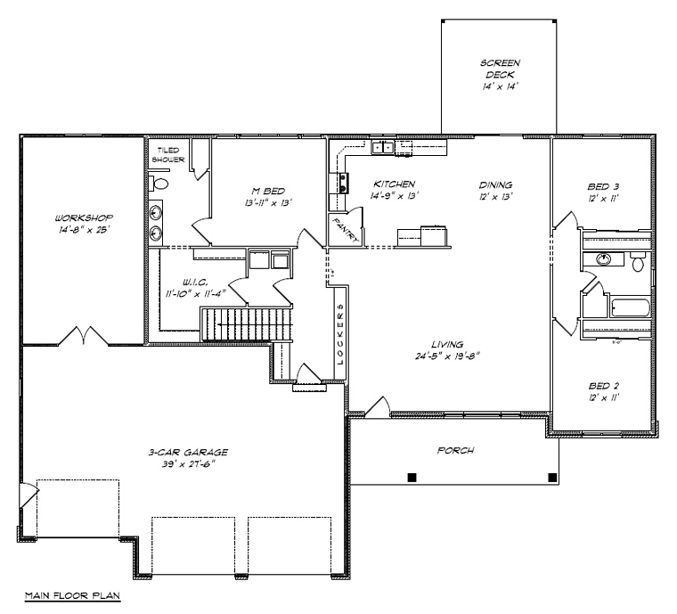 House Plan 50906 Level One