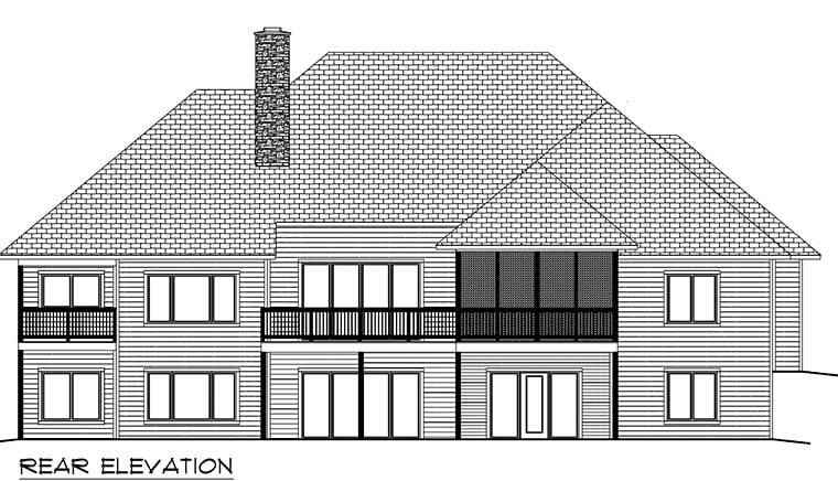 House Plan 50907 Rear Elevation