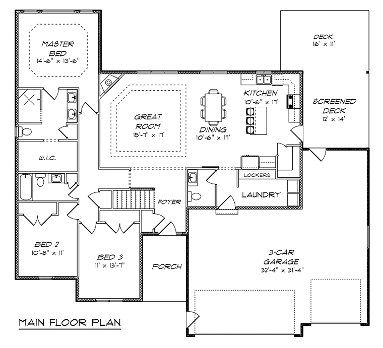 House Plan 50912 Level One